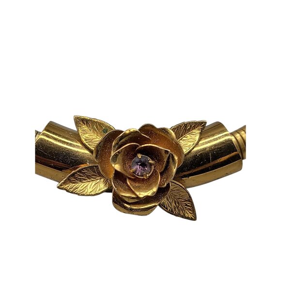 Coro Pegasus Serpentine Stretch Omega Necklace Rose Slider Pendant 16" Vintage - Picture 15 of 16